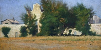 Livorno Countryside and Tamarisk, cirka 1867, av Giovanni Fattori (1825-1908) av Giovanni Fattori