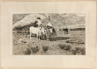 Oxen and Wagon (Maremma) av Giovanni Fattori