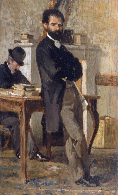 Porträtt av advokat Bongiovanni, av Giovanni Fattori (1825-1908), olja på duk, 24x14,4 cm av Giovanni Fattori
