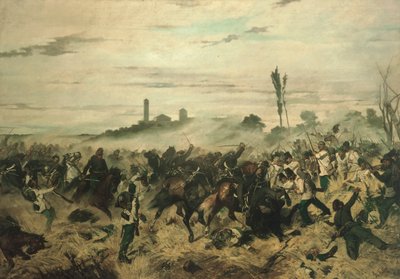 Slaget vid Montebello av Giovanni Fattori