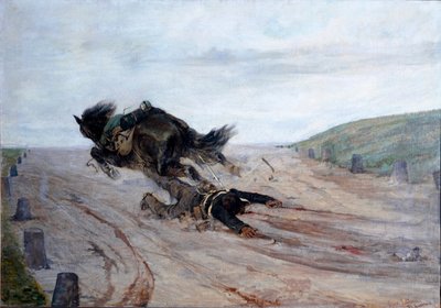 Foten i hästen Hästen faller. Målning av Giovanni Fattori (1825-1908) 1878-1879 Dim.90x130 cm Florens, Modern Art Gallery av Giovanni Fattori