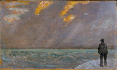 Solnedgång på havet av Giovanni Fattori