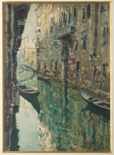 Venetianska kanalen (oljemålning) av Giovanni Forghieri