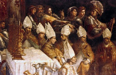 Karl den Stores kröning (målning) av Giovanni Francesco (c.1488 1528) Penni