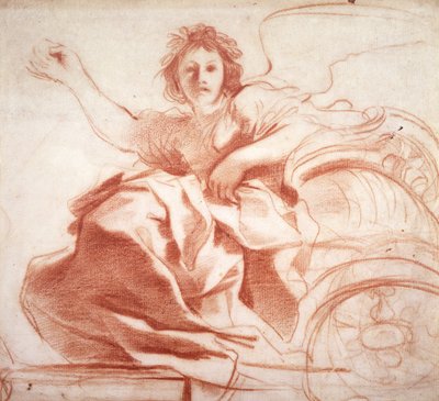 Aurora, ca 1620 (röd krita på papper) av Giovanni Francesco Barbieri