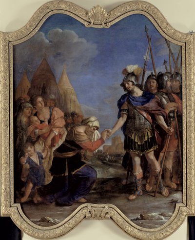Volumnia före Coriolanus, 1643 av Giovanni Francesco Barbieri
