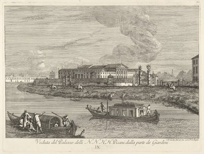 Utsikt över Villa Pisani, 1730-72. av Giovanni Francesco Costa