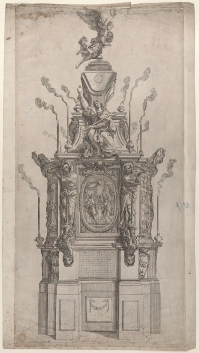 Katafalken, 1626-80. av Giovanni Francesco Grimaldi
