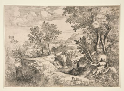 Maria Magdalena i ett landskap av Giovanni Francesco Grimaldi