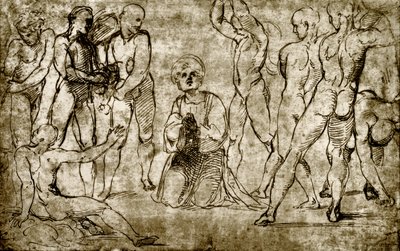 Stening av St. Stefan av Giovanni Francesco Penni