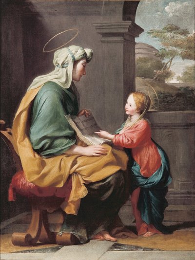 The Education of the Virgin Mary  av Giovanni Francesco Romanelli