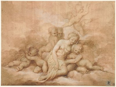 Kvinna med barn av Giovanni Francesco Romanelli