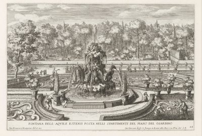 Fountain of the Estensi Eagles i de tuinen van de Villa d