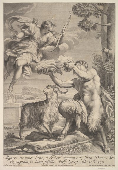 Panna folierad av Diana, 1675-1741. av Giovanni Girolamo Frezza