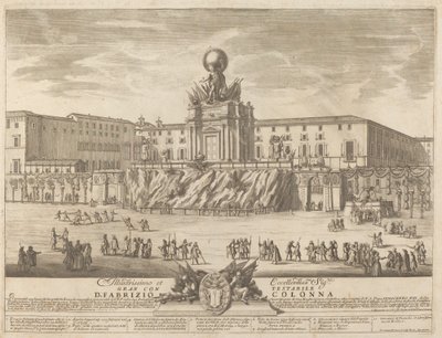 Janustemplet, för "Chinea"-festivalen av Giovanni Girolamo Frezza after Alessandro Specchi