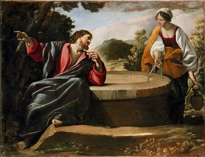 Kristus och Samariens kvinna, sent 1620-tal av Giovanni Lanfranco