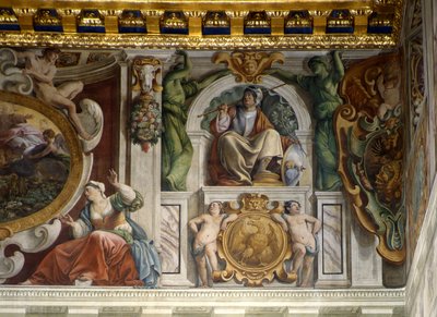 Detalj från frisen, Hall of Cuirassiers av Giovanni Lanfranco