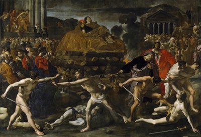 Begravning av en romersk kejsare Kremeringsceremoni av Giovanni Lanfranco