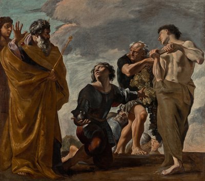 Mose och budbärarna från Kanaan av Giovanni Lanfranco