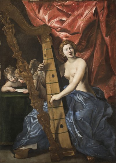 Venus spelar harpa, ca 1630. av Giovanni Lanfranco