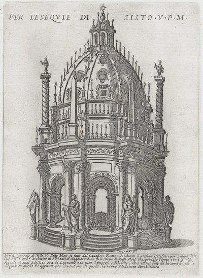 Katafalk för påven Sixtus V, 1591. av Giovanni Maggi