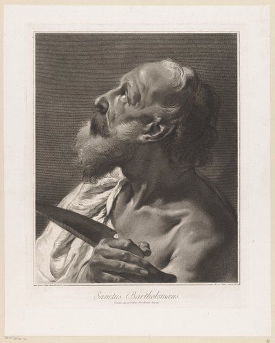 Apostel Bartolomeus Saint Bartholomew (titel på objekt) Apostlar (serietitel) av Giovanni Marco Pitteri