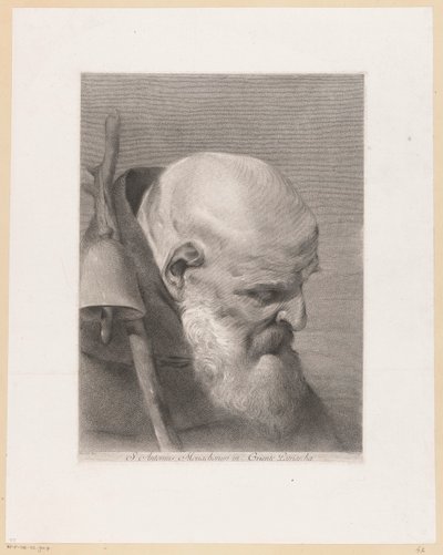 De heilige Antonius de Grote Sankt Antonius, munkarnas patriark i Griente (titel på objekt) av Giovanni Marco Pitteri