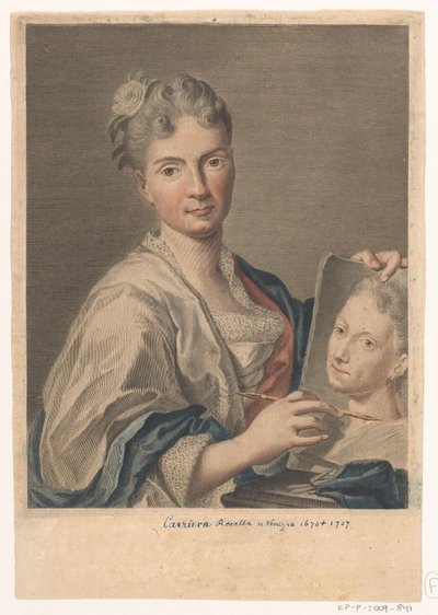 Porträtt av konstnären Rosalba Carriera Porträtt av konstnärer (serietitel) av Giovanni Marco Pitteri