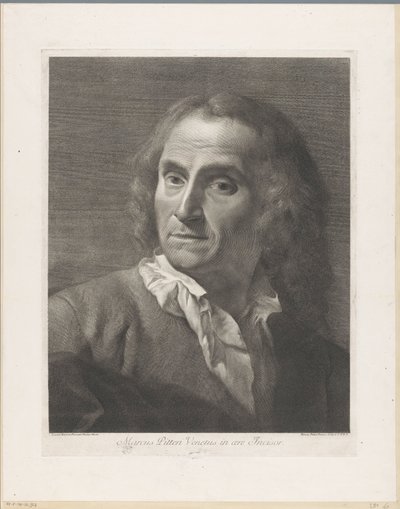 Porträtt av tryckeriet Giovanni Marco Pitteri Marcus Pitteri Blue Engraver in Air (titel på objekt) av Giovanni Marco Pitteri
