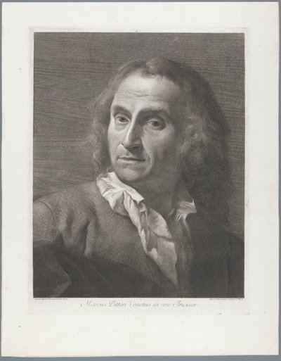 Porträtt av tryckeriet Giovanni Marco Pitteri Marcus Pitteri Blue Engraver in Air (titel på objekt) av Giovanni Marco Pitteri