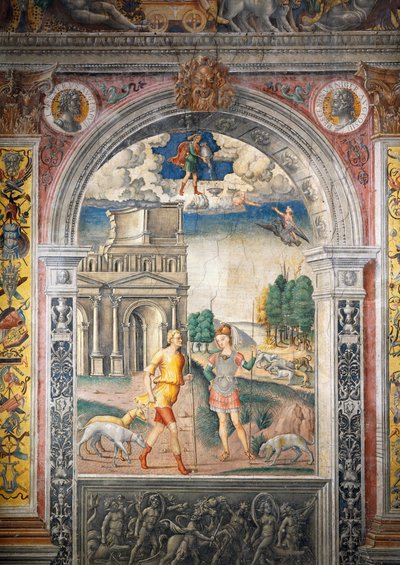 Fresk av Giovanni Maria Falconetto (1468-1535), Hall of Zodiac, Palazzo D