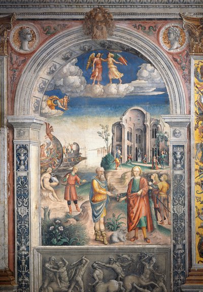 Fresk av Giovanni Maria Falconetto (1468-1535), Hall of Zodiac, Palazzo D