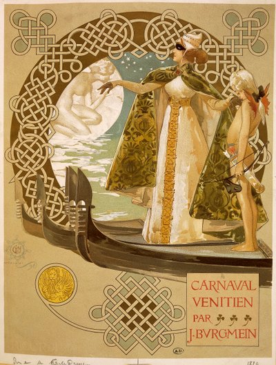 Venetiansk karneval, affisch av Giovanni Mataloni (1868-1944). av Giovanni Maria Mataloni