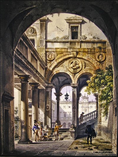Arkitektonisk Capriccio av Giovanni Migliara