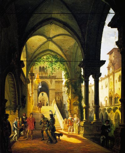 Ludvig XI på slottet Barolo av Giovanni Migliara (1785-1837) av Giovanni Migliara