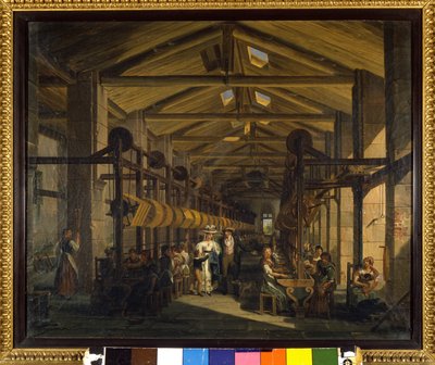 Sidenspinning. Målning av Giovanni Migliara av Giovanni Migliara