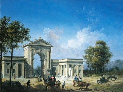 Utsikt över Porta Nuova i Milano, av Giovanni Migliara av Giovanni Migliara