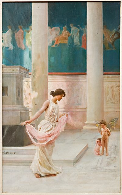 Dansa med slöjor (olja på duk) av Giovanni Muzzioli