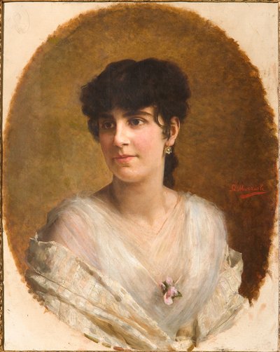 Face of a Girl (olja på duk) av Giovanni Muzzioli