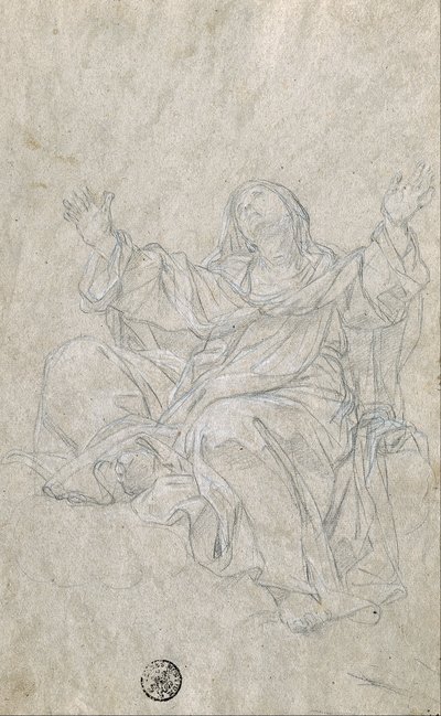Studie för Saint Catherine av Giovanni Odazzi