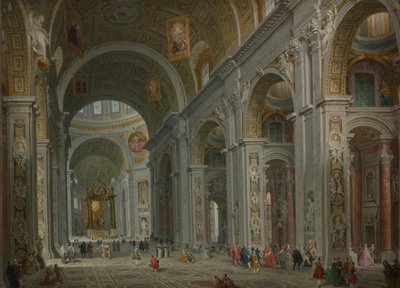 Interiör av Peterskyrkan, Rom, efter 1754. av Giovanni Paolo Panini