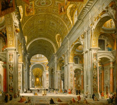 Interiör från Peterskyrkan i Rom av Giovanni Paolo Panini