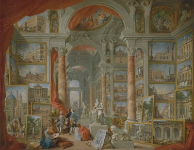 Bildgalleri med vyer över det moderna Rom av Giovanni Paolo Panini