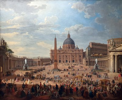 Duc de Choiseuls (1719-1785) ritt på Petersplatsen i Rom av Giovanni Paolo Panini