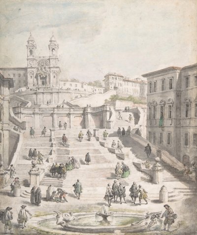 Trappa till Trinità dei Monti, ca. 1756-58. av Giovanni Paolo Panini