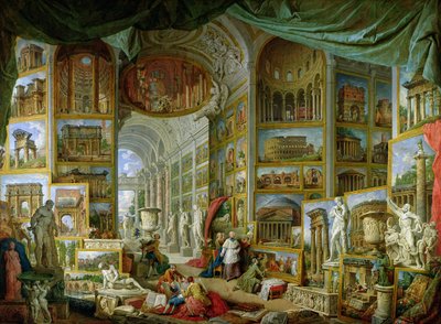 Galleri med utsikt över antikens Rom av Giovanni Paolo Pannini