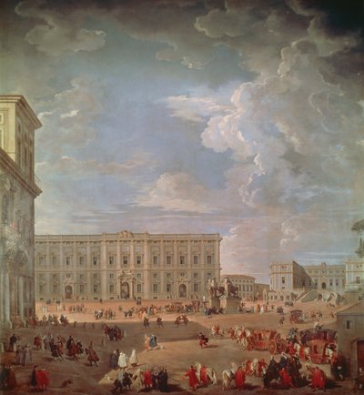 Utsikt över Quirinale och Piazza di Monte Cavallo, av Giovanni Paolo Pannini (1691-1765), olja på duk, 270x254 cm av Giovanni Paolo Pannini
