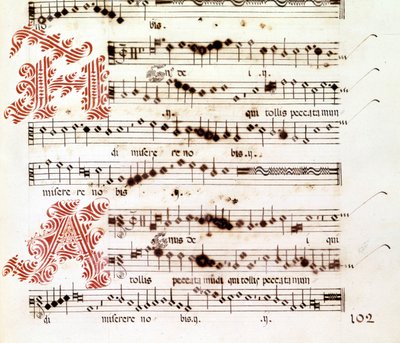 Agnus Dei från "Mages of Mantua" av Giovanni Pierluigi da Palestrina (1525 - 1594), italiensk kompositör. av Giovanni Pierluigi da (after) Palestrina