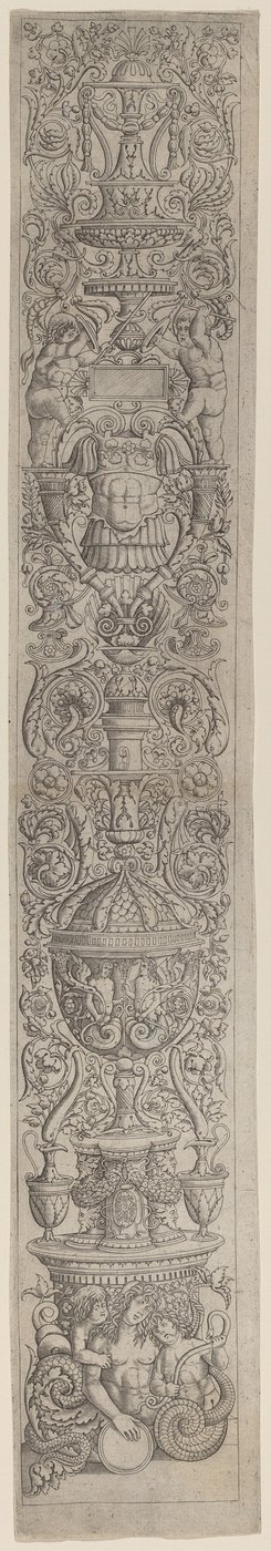 Ornamentpanel: Nereid Ridden by Two Children av Giovanni Pietro Birago and Zoan Andrea