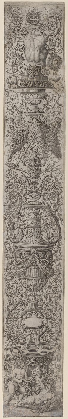 Ornamentpanel: Två barn som bär hjälmar av Giovanni Pietro Birago and Zoan Andrea